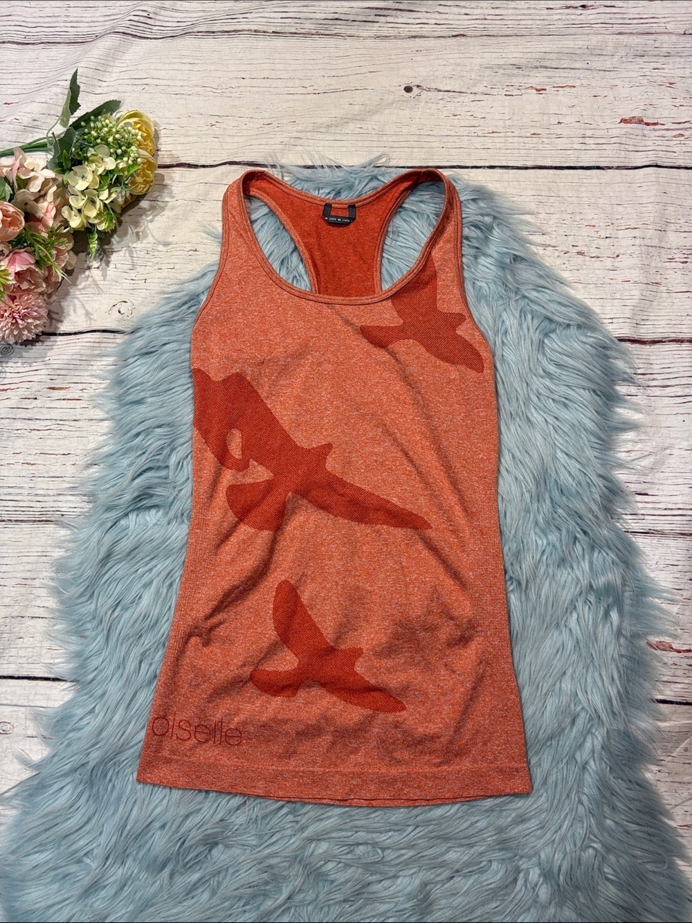 OISELLE FLYTE Orange Bird Racerback Running TANK